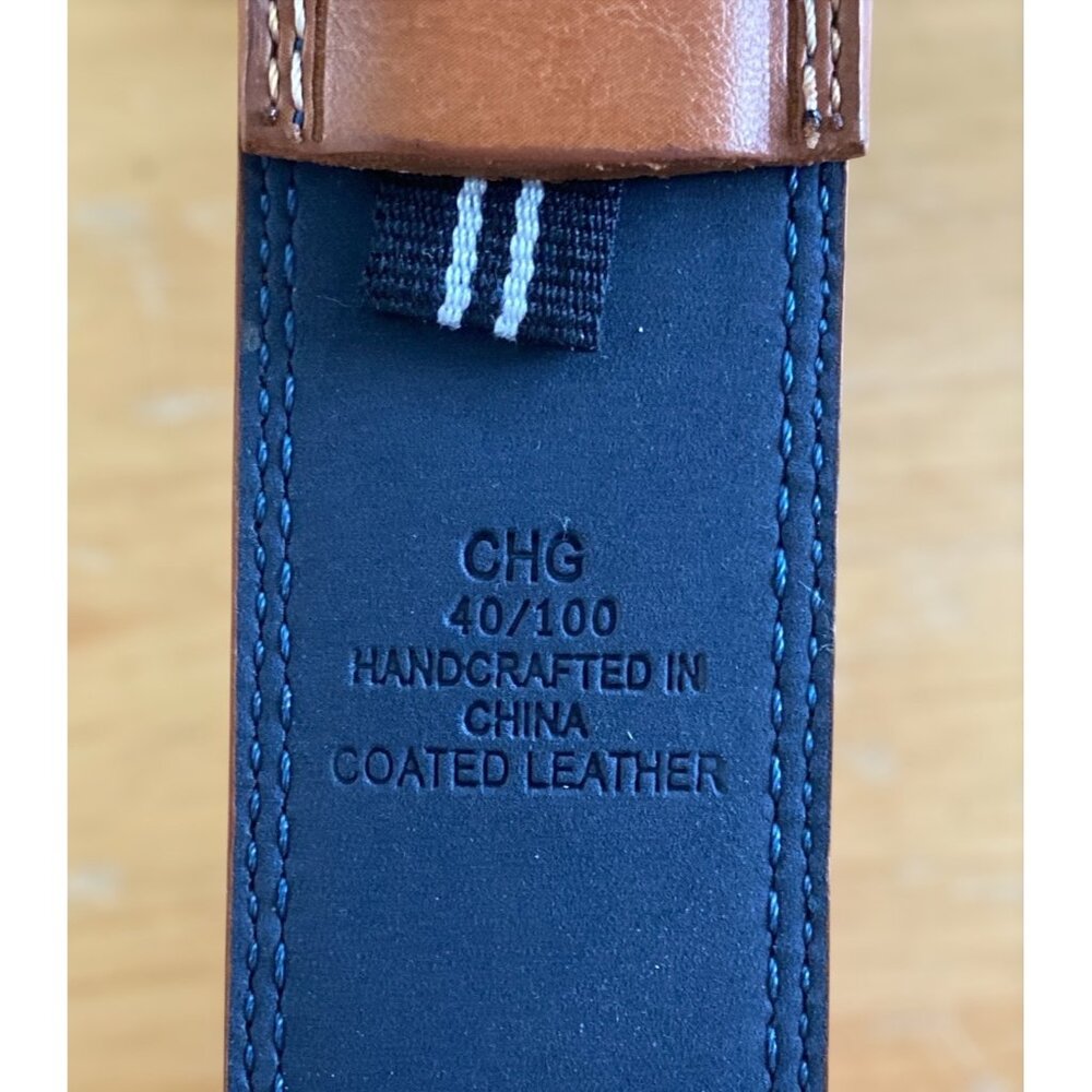 Nautica Mens Double Stitch Leather Belt Size 40 Cognac - Picture 3 of 4